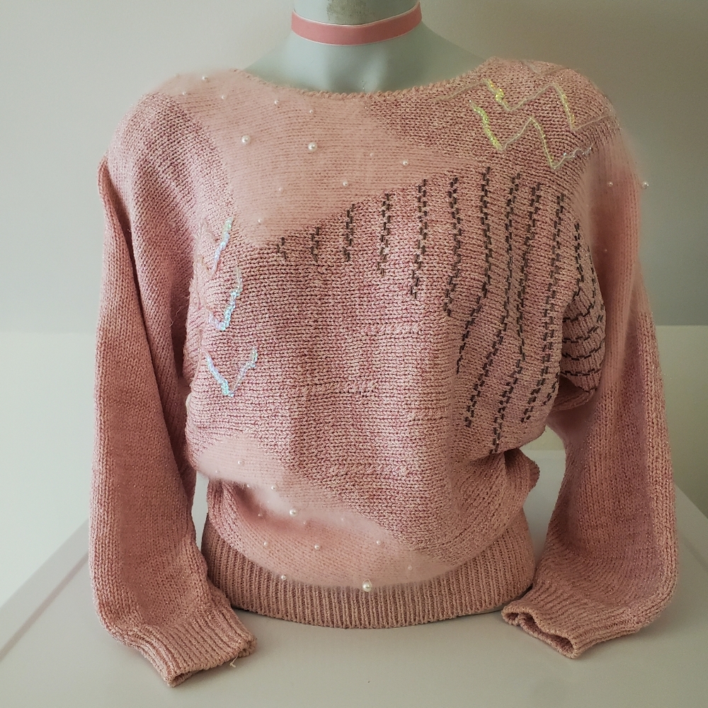 Vintage 80s Chic Art Deco Sweater